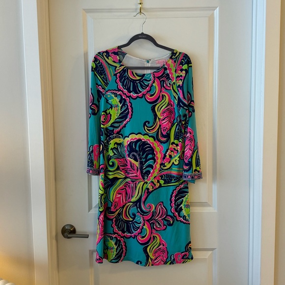 Lilly Pulitzer Bellavista Swing Dress Sea Blue Private Island Engineered - Picture 2 of 11